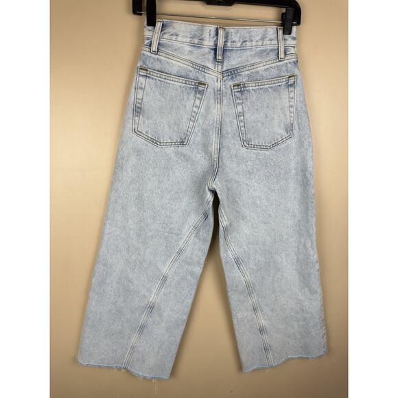 Abercrombie & Fitch Ultra High Rise Crop Wide Leg Jeans Women’s 0R/25 Frayed Hem - Picture 7 of 15